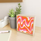 Retro Pink and Orange 70s Abstract Mini Art Print Gallery Image 2