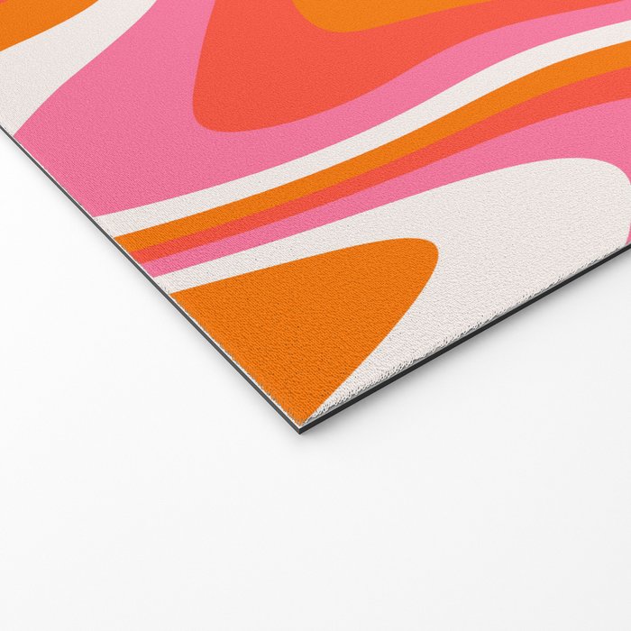 Retro Pink and Orange 70s Abstract Welcome Mat Gallery Image 2