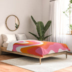 Retro Pink and Orange 70s Abstract Comforter Gallery Image 2