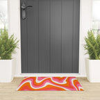 Retro Pink and Orange 70s Abstract Welcome Mat Gallery Image 3