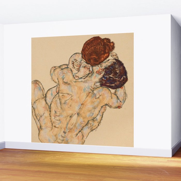 Egon Schiele "Mann und Frau, Umarmung" Wall Mural Gallery Image 2