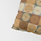 Retro Flowers Check Pattern IV Pillow Sham Gallery Image 4