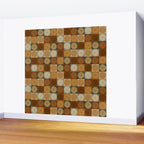 Retro Flowers Check Pattern IV Wall Mural Gallery Image 2