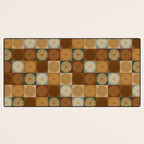 Retro Flowers Check Pattern IV Desk Mat Gallery Image 3