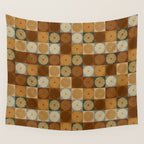 Retro Flowers Check Pattern IV Wall Tapestry Gallery Image 4