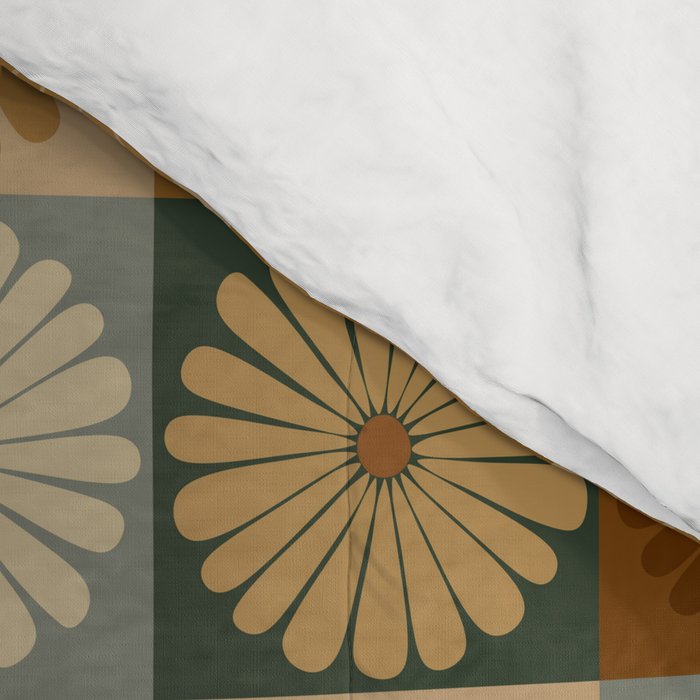 Retro Flowers Check Pattern IV Comforter Gallery Image 4