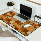 Retro Flowers Check Pattern IV Desk Mat Gallery Image 2
