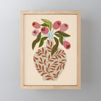 Pink Tulips In Fern Vase Mini Art Print Gallery Image 1
