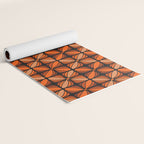 Retro 70s square mod flowers orange brown Yoga Mat Gallery Image 2