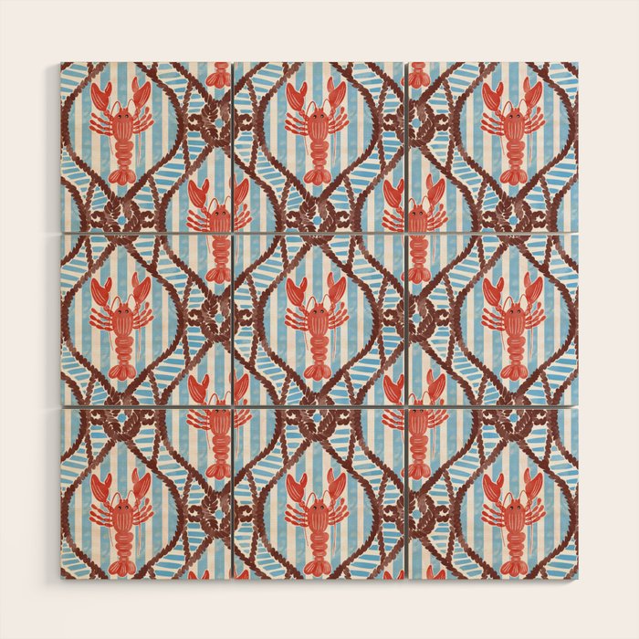 Coastal Lobster Elegance Wood Wall Art Gallery Image 1