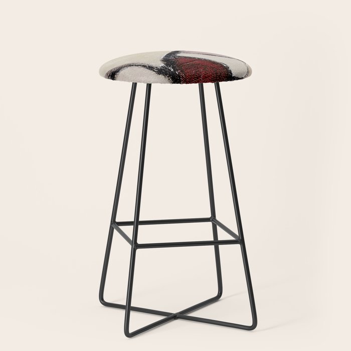 Abstract Oil Painting Maroon Mauve Taupe 2c34 Stool Gallery Image 1