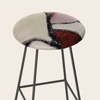 Abstract Oil Painting Maroon Mauve Taupe 2c34 Stool Gallery Image 2