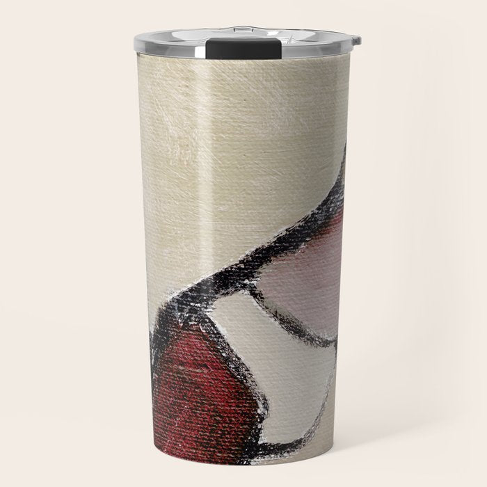 Abstract Oil Painting Maroon Mauve Taupe 2c34 Travel Mug Gallery Image 1