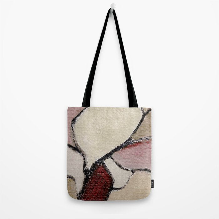 Abstract Oil Painting Maroon Mauve Taupe 2c34 Tote Bag Gallery Image 2