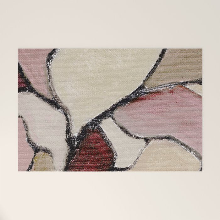 Abstract Oil Painting Maroon Mauve Taupe 2c34 Welcome Mat Gallery Image 1