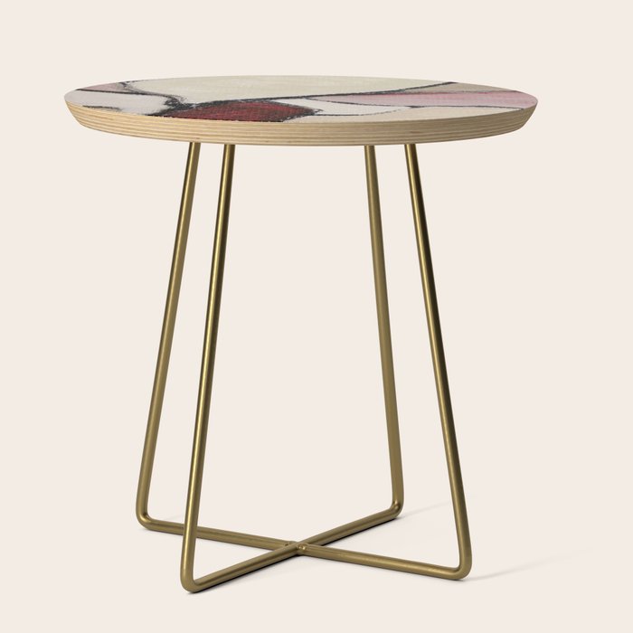 Abstract Oil Painting Maroon Mauve Taupe 2c34 Side Table Gallery Image 1