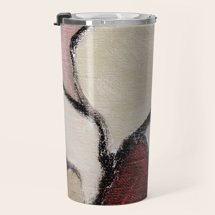 Abstract Oil Painting Maroon Mauve Taupe 2c34 Travel Mug Gallery Image 3