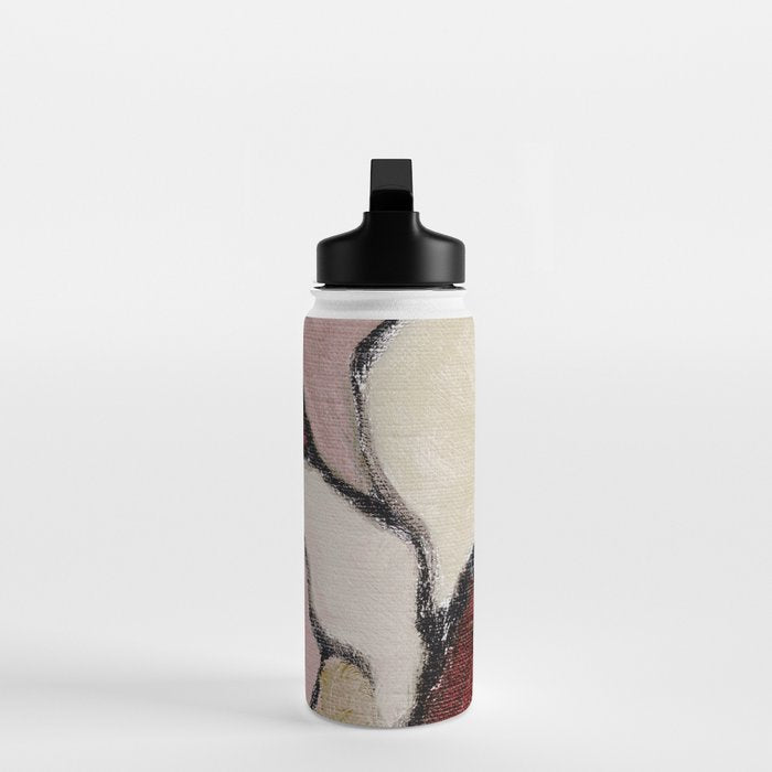 Abstract Oil Painting Maroon Mauve Taupe 2c34 Water Bottle Gallery Image 3