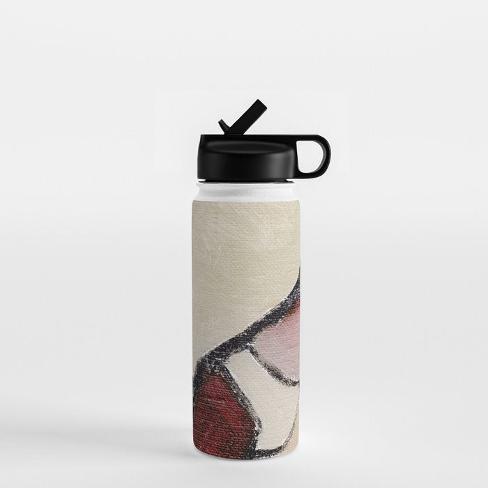 Abstract Oil Painting Maroon Mauve Taupe 2c34 Water Bottle Gallery Image 1