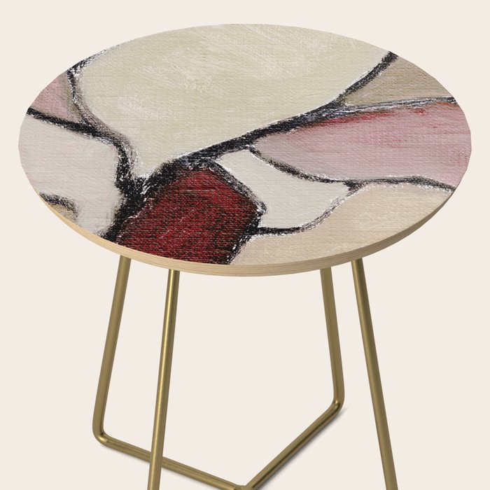 Abstract Oil Painting Maroon Mauve Taupe 2c34 Side Table Gallery Image 2