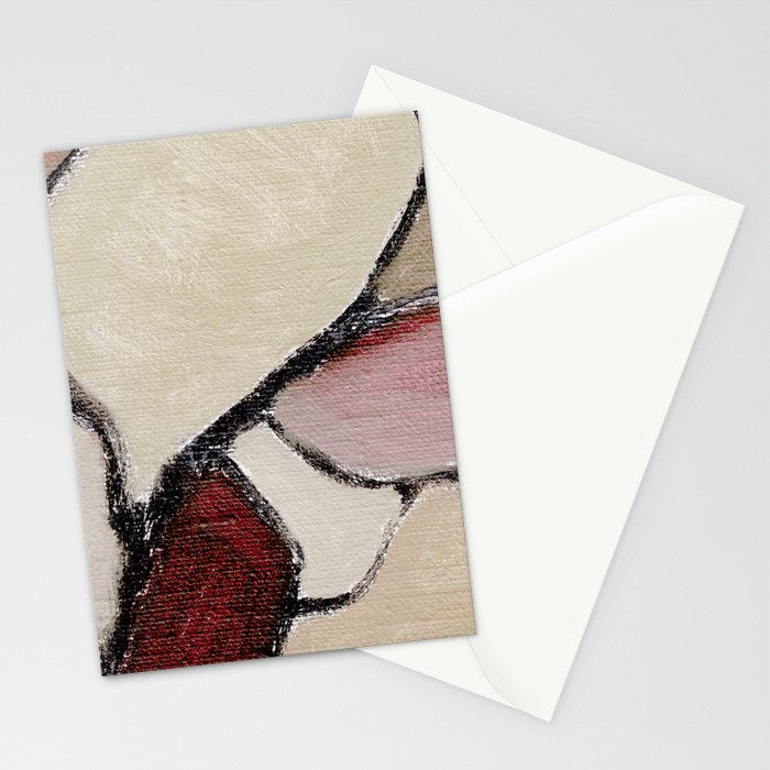 Abstract Oil Painting Maroon Mauve Taupe 2c34 Stationery Card Gallery Image 2