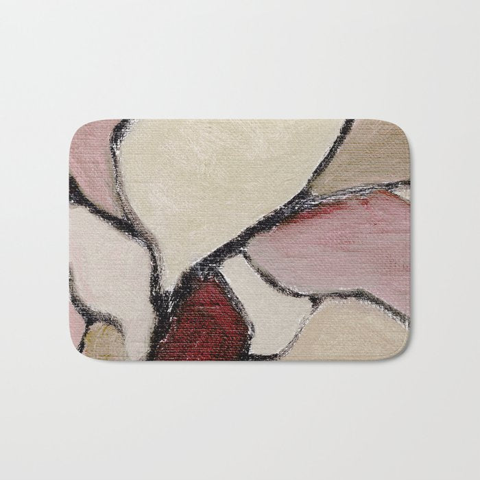 Abstract Oil Painting Maroon Mauve Taupe 2c34 Bath Mat Gallery Image 1