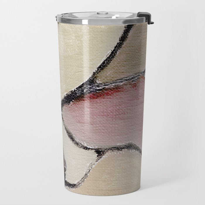 Abstract Oil Painting Maroon Mauve Taupe 2c34 Travel Mug Gallery Image 2