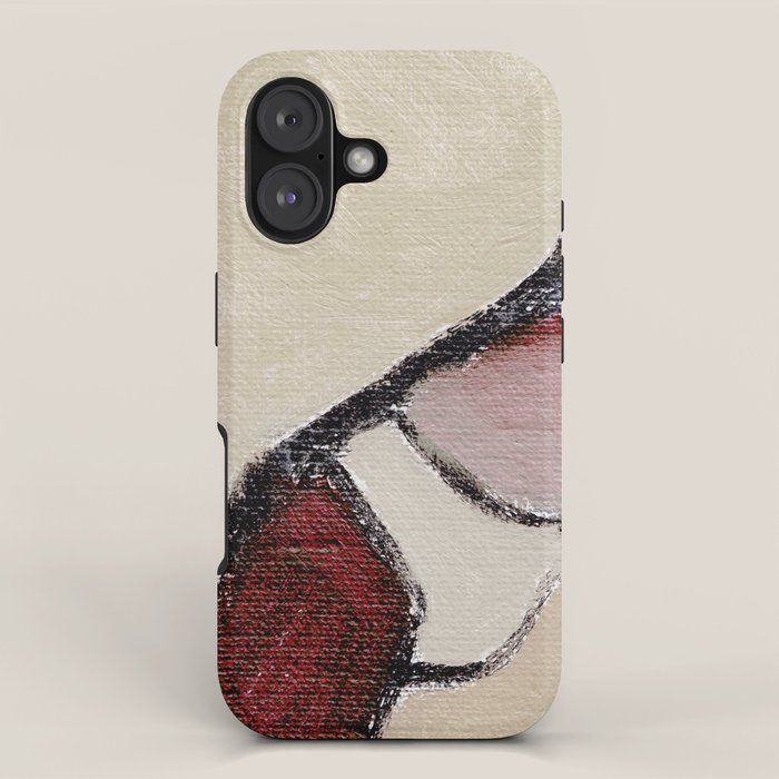 Abstract Oil Painting Maroon Mauve Taupe 2c34 iPhone Case Gallery Image 1