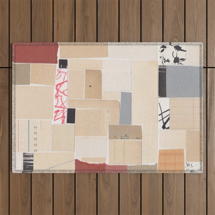 Plan B / Mixed Media Collage Outdoor Rug Gallery Image 1
