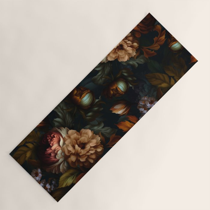 Dark Moody Baroque Midnight Garden Yoga Mat Gallery Image 1