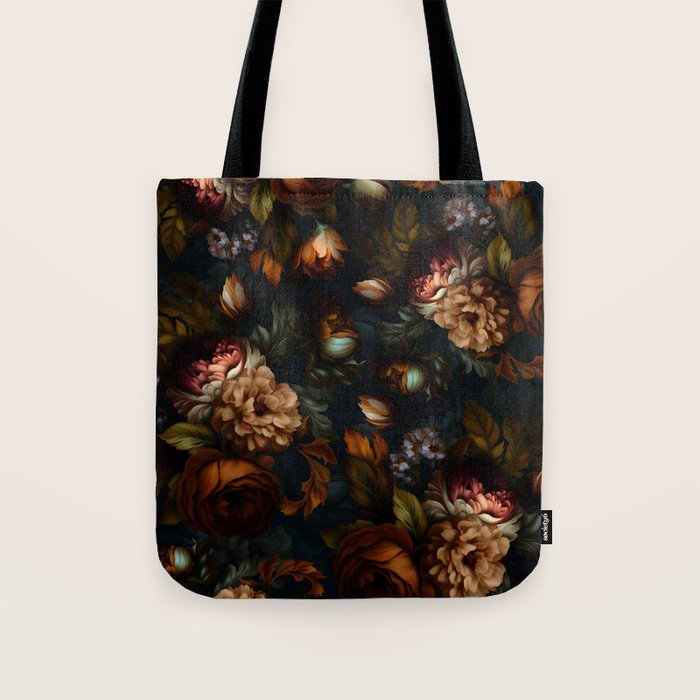 Dark Moody Baroque Midnight Garden Tote Bag Gallery Image 1