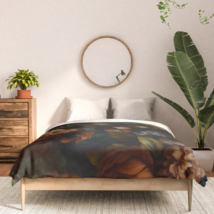 Dark Moody Baroque Midnight Garden Comforter Gallery Image 3