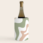 Retro Liquid Swirl Abstract Pattern in Sage, Blush-Cream, and White Wine Chiller Gallery Image 1