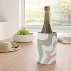 Retro Liquid Swirl Abstract Pattern in Sage, Blush-Cream, and White Wine Chiller Gallery Image 4