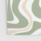 Retro Liquid Swirl Abstract Pattern in Sage, Blush-Cream, and White Poster Gallery Image 3