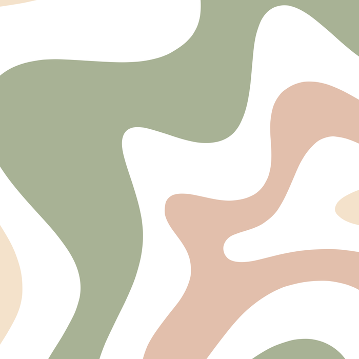Retro Liquid Swirl Abstract Pattern in Sage, Blush-Cream, and White Coffee Mug Gallery Image 2