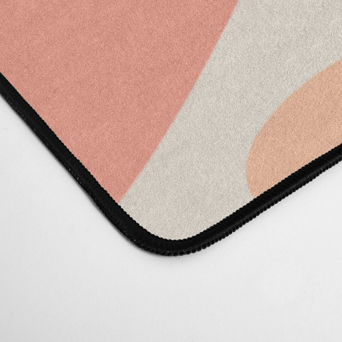 Daisy Time Retro Floral Pattern Peach Pink Desk Mat Gallery Image 4