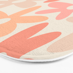 Daisy Time Retro Floral Pattern Peach Pink Bath Mat Gallery Image 3
