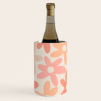 Daisy Time Retro Floral Pattern Peach Pink Wine Chiller Gallery Image 2
