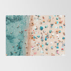 Ocean Print, Pastel Beach, Aerial Print, Beach Print, Aerial Beach Wall Art Print, Beach Photography, Summer Vibes, People Beach Umbrellas Art Rug Gallery Image 2