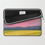 Bright Pink Sunset Over Mountains and Farm Fields Laptop Sleeve Gallery Image 2