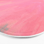 Bright Pink Sunset Over Mountains and Farm Fields Bath Mat Gallery Image 3