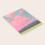 Bright Pink Sunset Over Mountains and Farm Fields Notebook Gallery Image 2