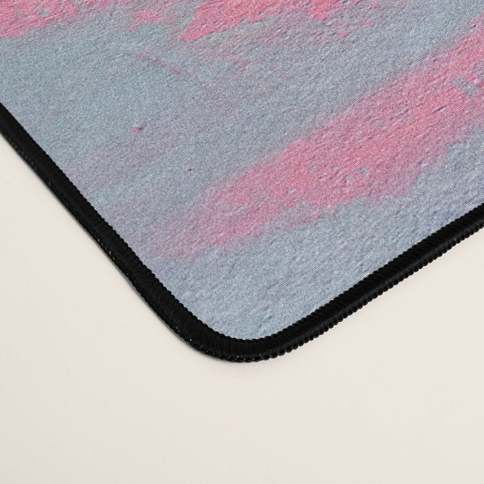 Bright Pink Sunset Over Mountains and Farm Fields Desk Mat Gallery Image 4