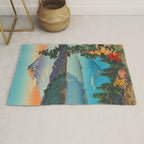 Tsuchiya Koitsu Vintage Japanese Woodblock Print Fall Autumn Mount Fuji Rug Gallery Image 1