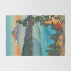 Tsuchiya Koitsu Vintage Japanese Woodblock Print Fall Autumn Mount Fuji Rug Gallery Image 2