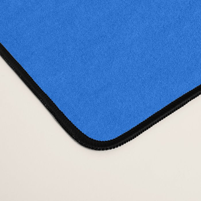 Large Bright Blue Retro Flowers Dark Background #decor #society6 #buyart Desk Mat Gallery Image 4