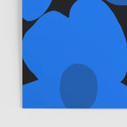 Large Bright Blue Retro Flowers Dark Background #decor #society6 #buyart Poster Gallery Image 3