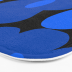 Large Bright Blue Retro Flowers Dark Background #decor #society6 #buyart Bath Mat Gallery Image 3