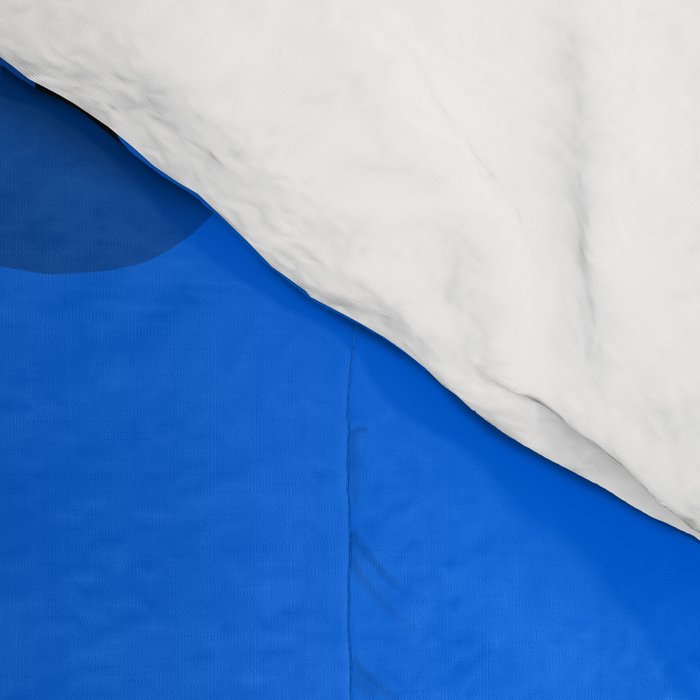 Large Bright Blue Retro Flowers Dark Background #decor #society6 #buyart Comforter Gallery Image 4